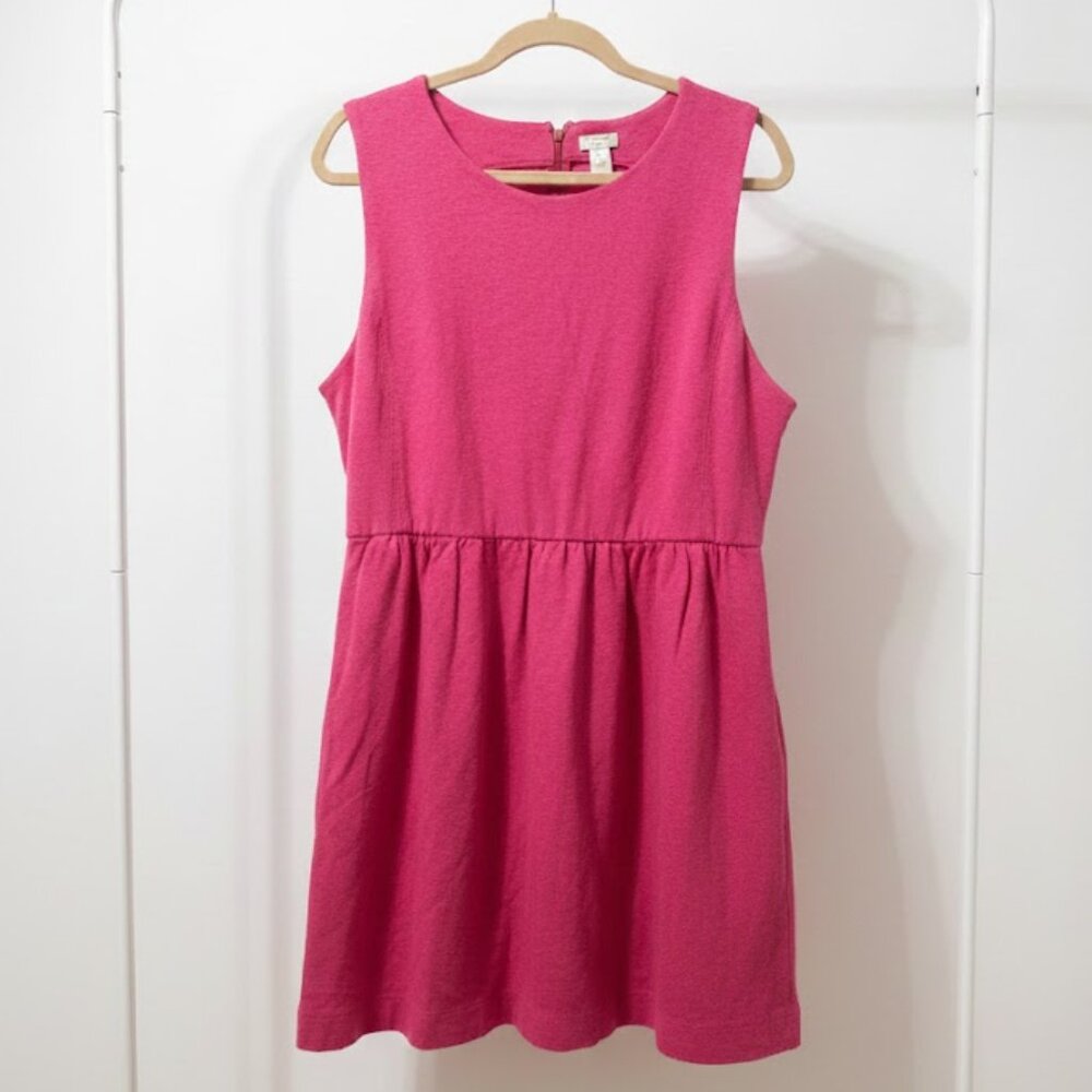 J Crew Women's Navy Dress Sleeveless Pockets Knee Length Size L